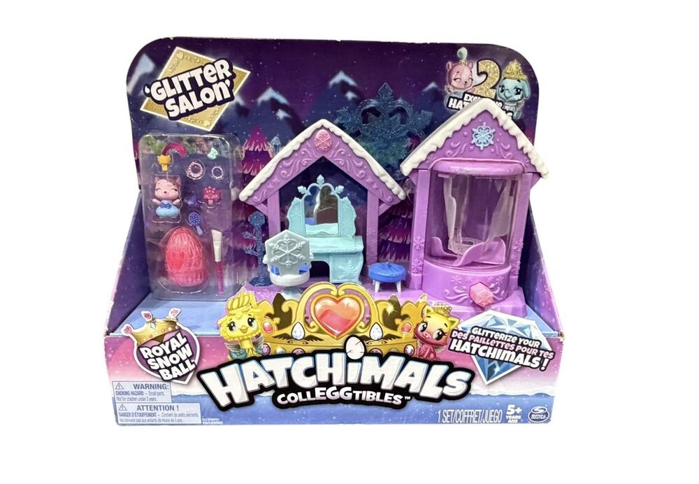 NIB Hatchimals CollEGGtibles Glitter Salon Playset “Royal Snow Ball” Theme